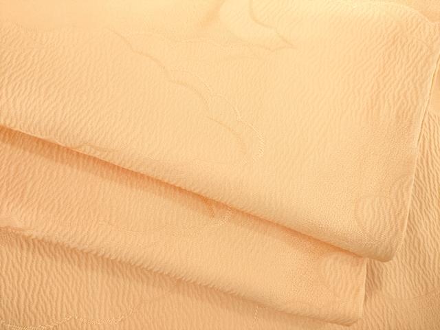 平和屋着物●上質な色無地　雲重ね文　深支子色　正絹　逸品　AABH4238ck｜平和屋