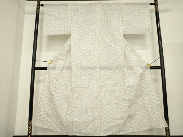 長閑やかさ屋御召しもの＊夏物 小紋 麻の葉文様 洗える御召しもの AABI7141ck