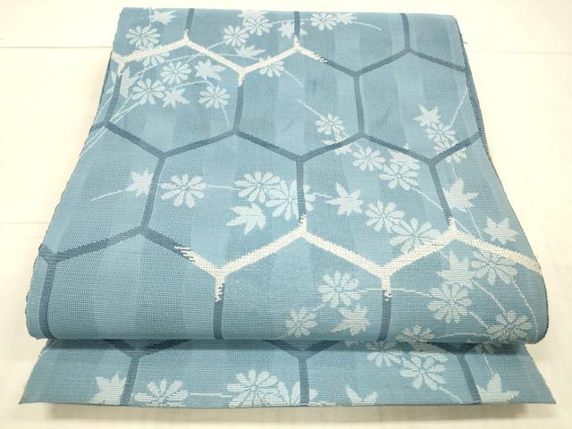 長閑やかさ屋お召しもの＊夏物 八寸名古屋帯 亀甲被子植物文 DAAX5951珊 和服-帯-レディースファッション