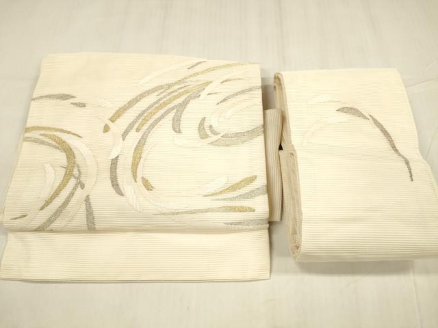 長閑やかさ屋お召しもの＊夏物 つけ帯 水筋文 現ナマ糸 正絹 珠玉 DABD6874糎