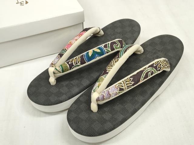 平和屋着物○スリーシーズン 春夏秋 和装小物 亜麻草履 和装草履 逸品