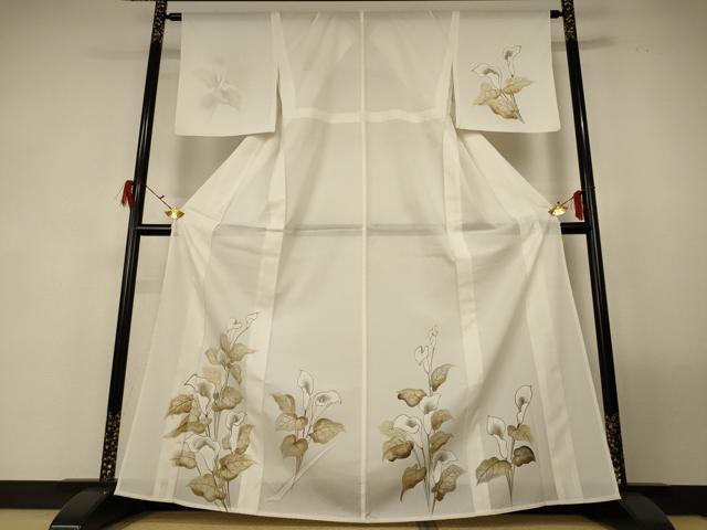 長閑やかさ屋御召しもの＊夏物 短い訪問着 絽 墨付き 色つや 洗える御召しもの AABF9468jd