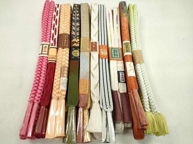 平和屋着物●和装小物 帯締め10本セット 高麗組 礼装用 丸組 やまと誂製 金糸 逸品 未使用 CABF7295ju