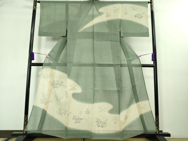 平和屋着物□極上 染織の名門 しょうざん 生紬 鹿の子間道 証紙・反