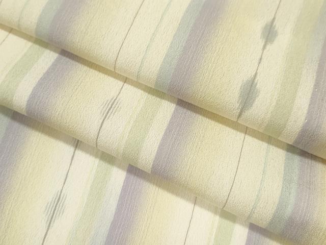 長閑やかさ屋お召しもの＊夏物 明石ちぢみ 縞 吉祥文 正絹 珠玉 CABH7742ze