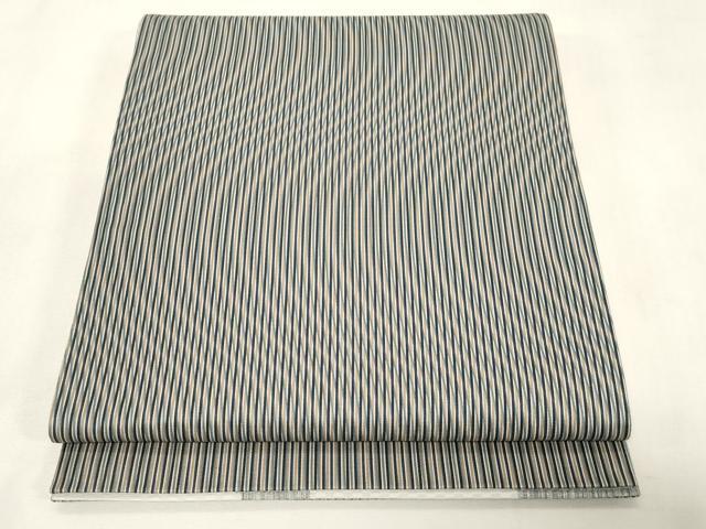 長閑やかさ屋御召しもの●両面 全通柄袋帯 縞 正絹 珠玉 未当て嵌める CABG9501dy