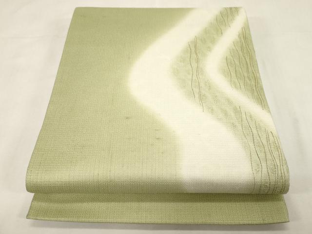 平和屋着物●十日町　名門青柳謹製　櫛引織　太鼓柄袋帯　霞文　やまと誂製　正絹　逸品　CABG3137dy｜平和屋