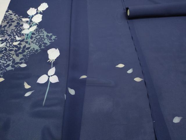 長閑やかさ屋御召しもの＊夏物 付下げ 布切れ 着尺 絽 五泉 ローズ 薔薇 珠玉 未当てはめる DABD8146zzz