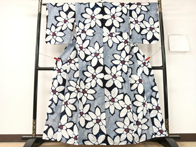長閑やかさ屋御召しもの∴夏物 浴衣 有松鳴海絞り 花尽くし 綿 珠玉 CABG7618vp