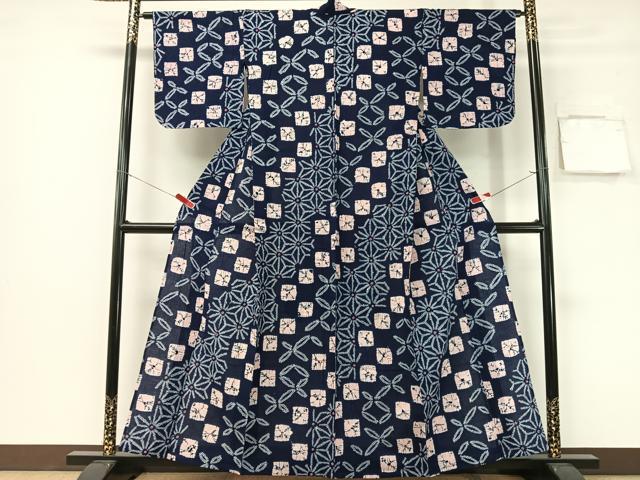 平和屋着物∴夏物 浴衣 有松鳴海絞り 吉祥文様 綿 逸品 未使用 CABG7621vp|平和屋