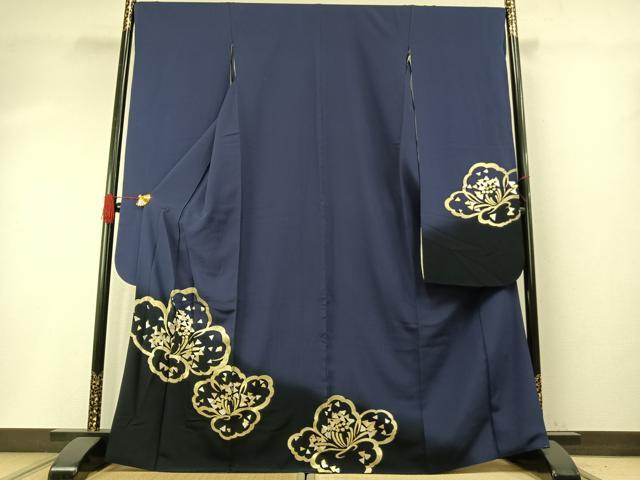 平和屋着物●豪華振袖 舞花文 暈し染め 金銀彩 正絹 逸品 AABH4778fy