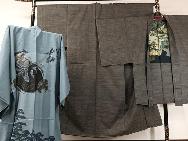 長閑やかさ屋御召しもの●成人男性 発祥地大島紬 合奏団 長襦袢書き割り 80亀甲 総端っこ 正絹 珠玉 未当て嵌める CABD8182vp