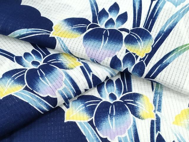 平和屋着物∴夏物 浴衣 雲取り杜若 綿 逸品 CABE9091ng|平和屋
