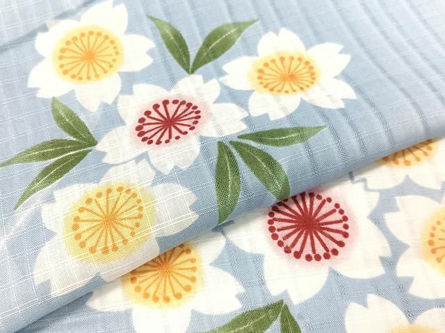 長閑やかさ屋御召しもの∴夏物 浴衣 綿紅梅 舞桜 綿 珠玉 CABG7631vp