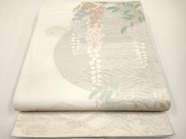 長閑やかさ屋御召しもの＊夏物 六通柄袋帯 藤花房 現ナマ糸 正絹 珠玉 CABG3590tx