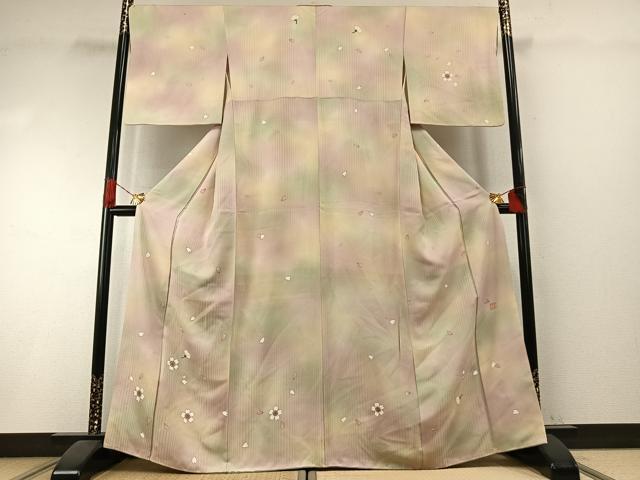 平和屋着物●河野雅之　訪問着　舞桜文　暈し染め　正絹　逸品　AABI1327fy｜平和屋