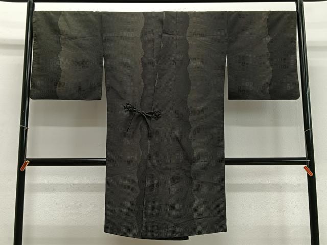 平和屋着物∞道中着 丸文 黒地 ロング丈 正絹 逸品 CABD4722ua