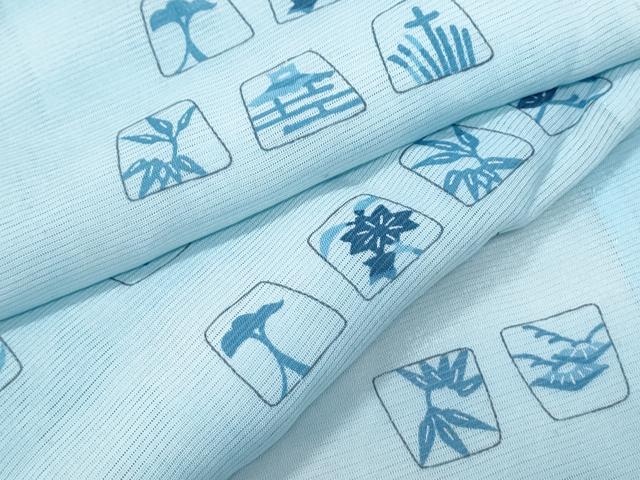 平和屋着物＊夏物 小紋 絽 吉祥草花文 CABI1426th｜平和屋