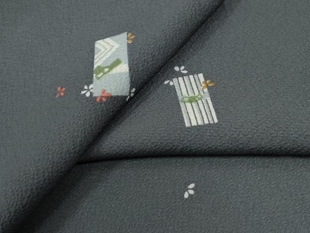 長閑やかさ屋御召しもの●飛び切りな小紋 短冊舞花文 正絹 珠玉 CABC7188yc