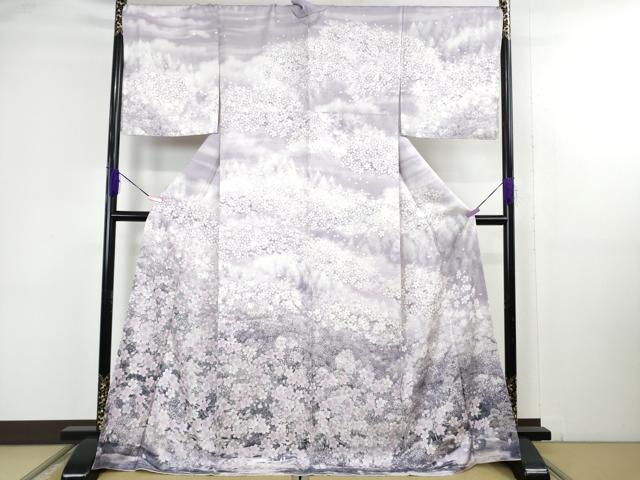 長閑やかさ屋中央局●御前上等 短い訪問着 舞桜 暈し染め ロング丈 珠玉 未当て嵌める DZAB4738kh6