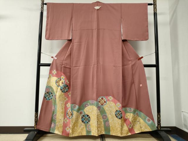 長閑やかさ屋御召しもの●京の高家 じゅらく謹製 色留袖 駒刺しゅう 吉祥丸文 金彩 正絹 珠玉 未当て嵌める CABG0331yc