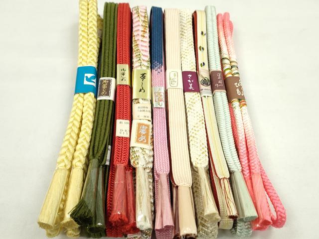 平和屋着物●和装小物 帯締め10本セット 高麗組 深井理一作 礼装用 丸組 三越扱い さが美扱い 金銀糸 逸品 未使用 CABF7296ju