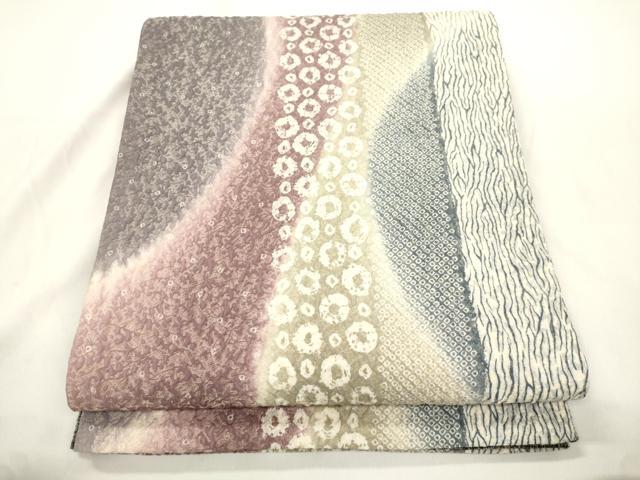 平和屋着物●両面　全通柄袋帯　ふくれ織　幾何学文　金通し地　正絹　逸品　CABK8401dy｜平和屋 24,336円
