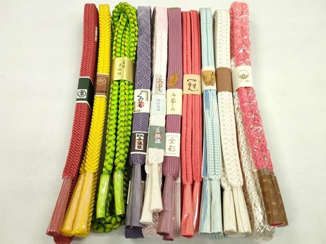 平和屋着物●和装小物 帯締め10本セット 高麗組 冠組 礼装用 高島屋扱い 金糸 逸品 未使用 CABF7297ju