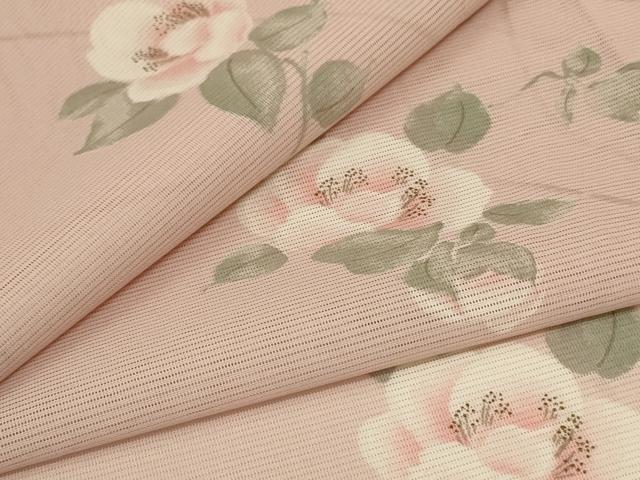 長閑やかさ屋御召しもの＊夏物 小紋 絽 被子植物文 金彩 洗える御召しもの 未当て嵌める AABH4029jd