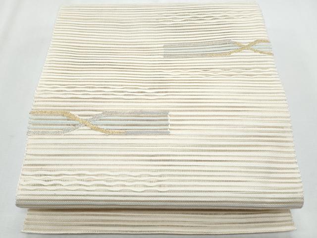 長閑やかさ屋御召しもの＊夏物 八寸名古屋帯 横段文 現ナマ糸 正絹 珠玉 CABH8281fb