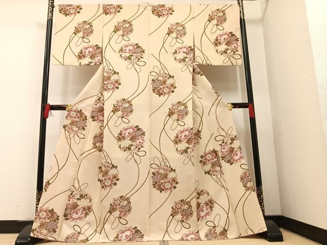 平和屋着物□小紋 草花文 洗える着物 AAAW4949mf