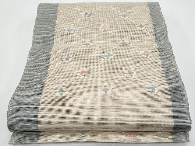 長閑やかさ屋お召しもの＊夏物 1854年築き上げる 帯屋捨松 八寸名古屋帯 菱文 正絹 珠玉 CABH8290fb