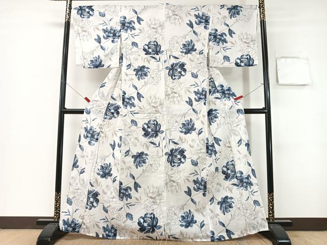 長閑やかさ屋御召しもの∴夏物 浴衣 顕花植物文 綿 珠玉 CABG1992vp