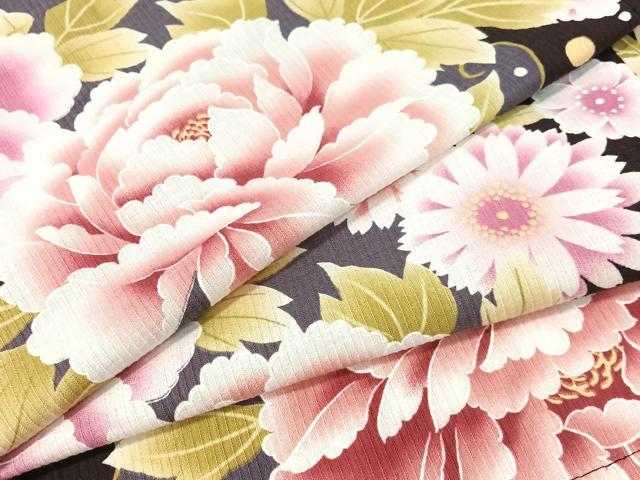 長閑やかさ屋御召しもの∴夏物 浴衣 花唐草文 金彩 綿 珠玉 CABG1993vp
