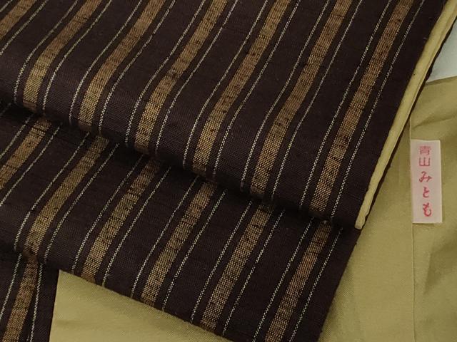 長閑やかさ屋御召しもの●飛び切り 共同墓地みとも 紬 縞 珠玉 DZAB4901kh6