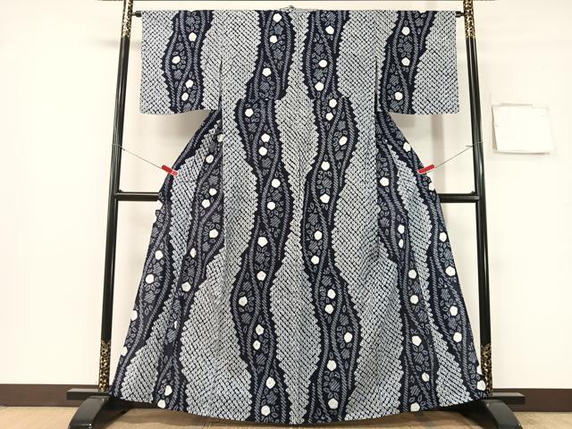 長閑やかさ屋御召しもの∴夏物 浴衣 有松鳴海絞り 立涌花文 綿 珠玉 CABG7605vp