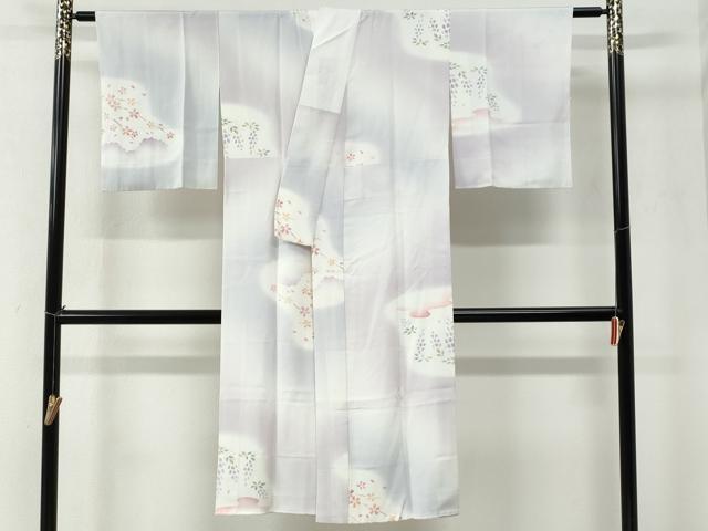 長閑やかさ屋御召しもの●長襦袢 袷 枝桜花文 暈し染め 正絹 珠玉 CABE2066yc