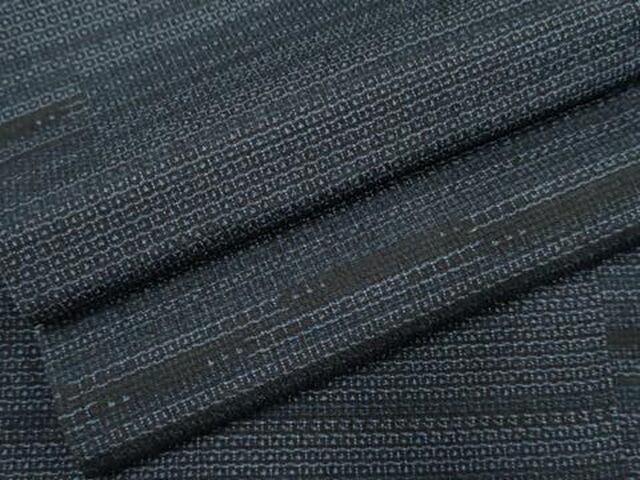平和屋着物●本塩沢　110亀甲　横段文　正絹　逸品　AABF4265cs｜平和屋