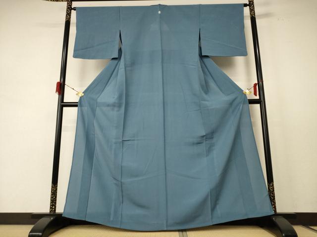 平和屋着物*夏物 色無地 縦絽 藍鼠色 正絹 逸品 AABE4329jd|平和屋