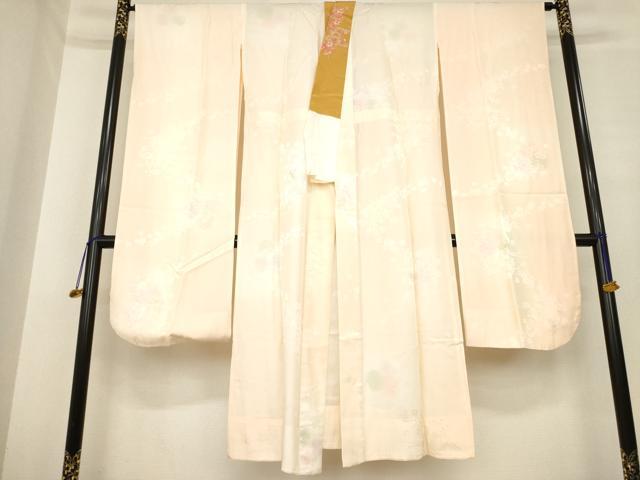 長閑やかさ屋御召しもの●振袖用長襦袢 無双仕立てもの 中仕切り花地紋 暈し染め 正絹 珠玉 AABE7759ck
