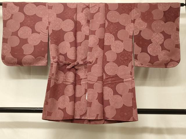 長閑やかさ屋御召しもの＃道中着 地紋起こし 顕花植物丸文 正絹 珠玉 未当て嵌める CABF8980インチ