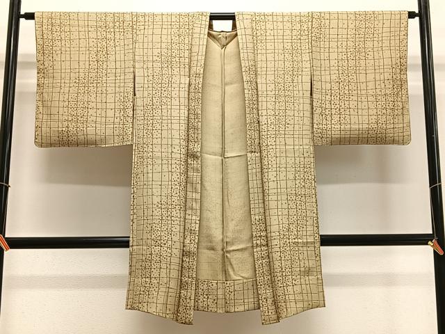 長閑やかさ屋御召しもの∞長羽織 単衣 透かし彫り柄 正絹 珠玉 未当て嵌める CABE4924ua