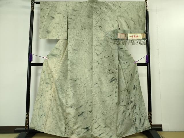平和屋本店●極上 石川県指定無形文化財 牛首紬 白山工房 手織り 現代の名工 京友禅 村田道宣 訪問着 証紙付き 逸品 未使用 DZAB4916kh6|平和屋
