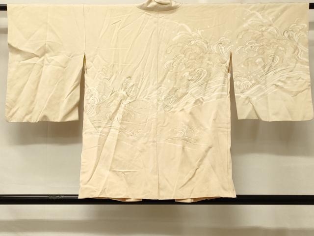 長閑やかさ屋御召しもの＃羽織 寿光織 立波文 金糸 正絹 珠玉 CABF8978インチ