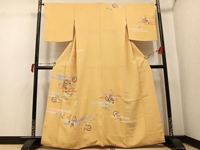 長閑やかさ屋お召しもの●築き上げる460年・千總 短い訪問着 エ霞顕花植物文 金彩 伊勢丹取りまわし 正絹 珠玉 AABJ0102ph