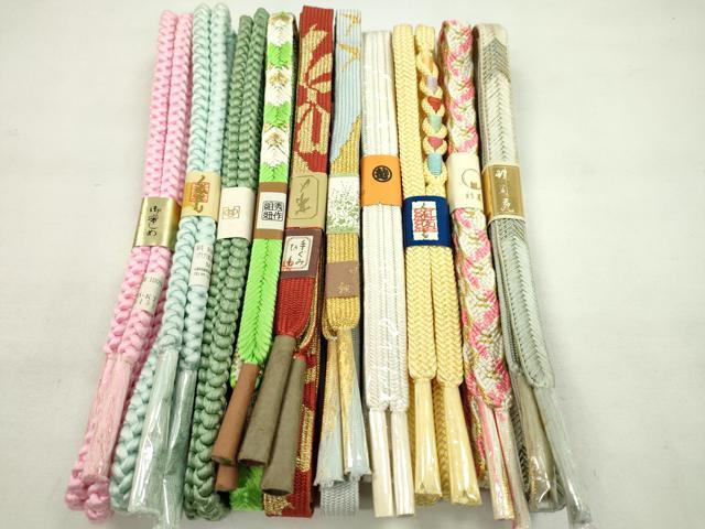 平和屋着物●和装小物 帯締め10本セット 高麗組 冠組 丸組 三越扱い 金糸 逸品 未使用 CABF7300ju