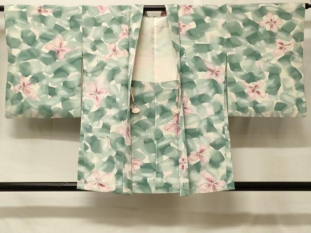 長閑やかさ屋御召しもの＃羽織 舞花文 暈し染め 正絹 珠玉 CABF8983インチ
