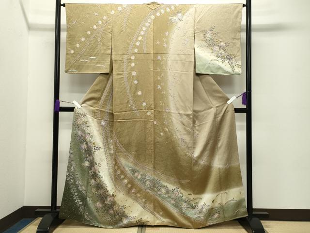 平和屋着物●訪問着 辻が花 絞り 暈し染め 金彩 正絹 逸品 CABC8132gh|平和屋