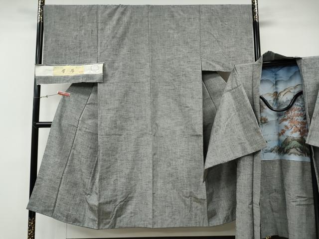 長閑やかさ屋お召しもの●成人男性 紬 合奏団 有馬 霞文 キングサイズ 証紙付き添い人 正絹 珠玉 CABE6857ut