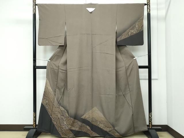平和屋着物●極上　印傳　訪問着　江戸小紋　鮫小紋柄　花唐草文　逸品　未使用　CZAA4681s6｜平和屋